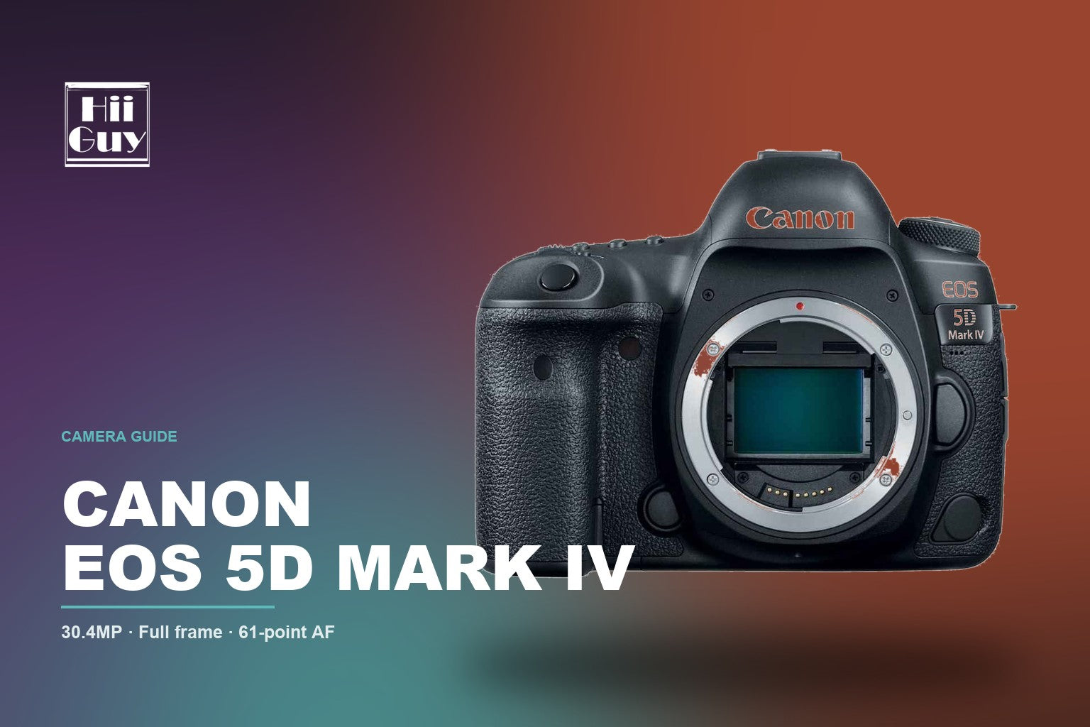 Canon EOS 5D Mark IV DSLR body on a HiiGuy camera guide cover