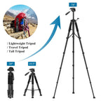 74” Camera Tripod, Tripod for Camera and Phone