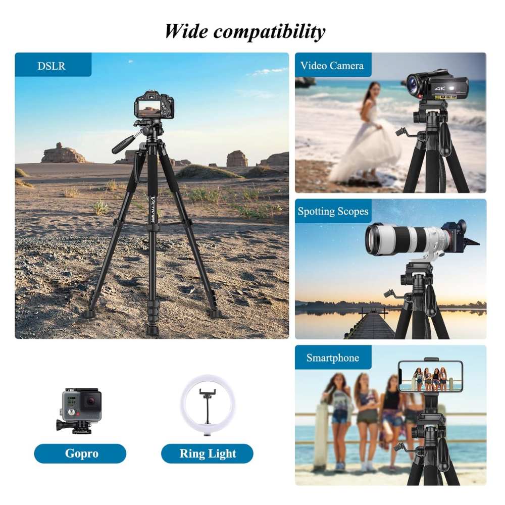 74” Camera Tripod, Tripod for Camera and Phone