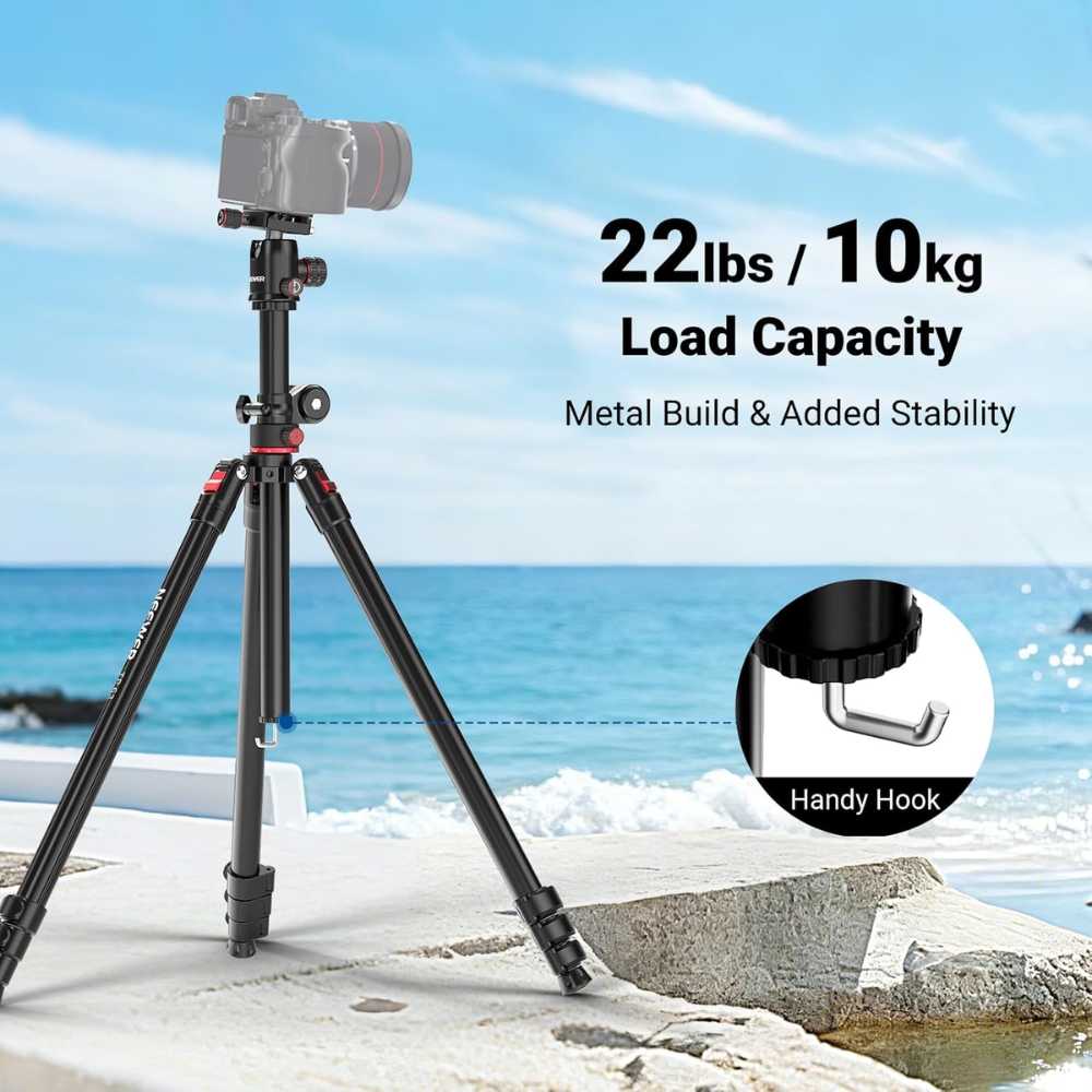  90 Inch Tall Overhead Horizontal Camera Tripod Monopod with Ball Head & Flexible Center Column, Metal DSLR Video Travel Stand, Arca Type QR Plate & Inverted Legs, Max Load 10 kg / 22 lbs, TP63