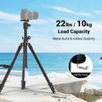  90 Inch Tall Overhead Horizontal Camera Tripod Monopod with Ball Head & Flexible Center Column, Metal DSLR Video Travel Stand, Arca Type QR Plate & Inverted Legs, Max Load 10 kg / 22 lbs, TP63