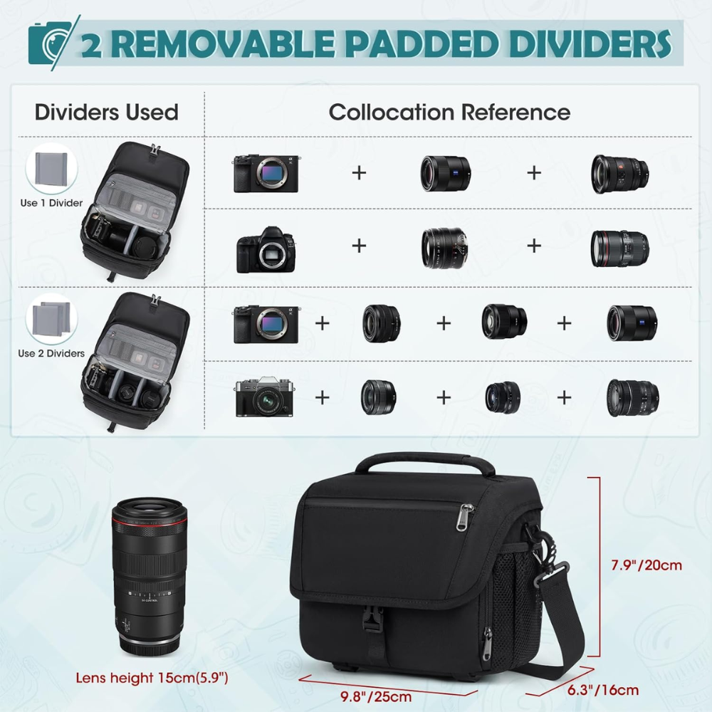Waterproof Camera Sling Bag Crossbody Camera Bags for Photographers wi – HiiGuy