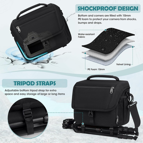Waterproof Camera Sling Bag Crossbody Camera Bags for Photographers with Rain Cover