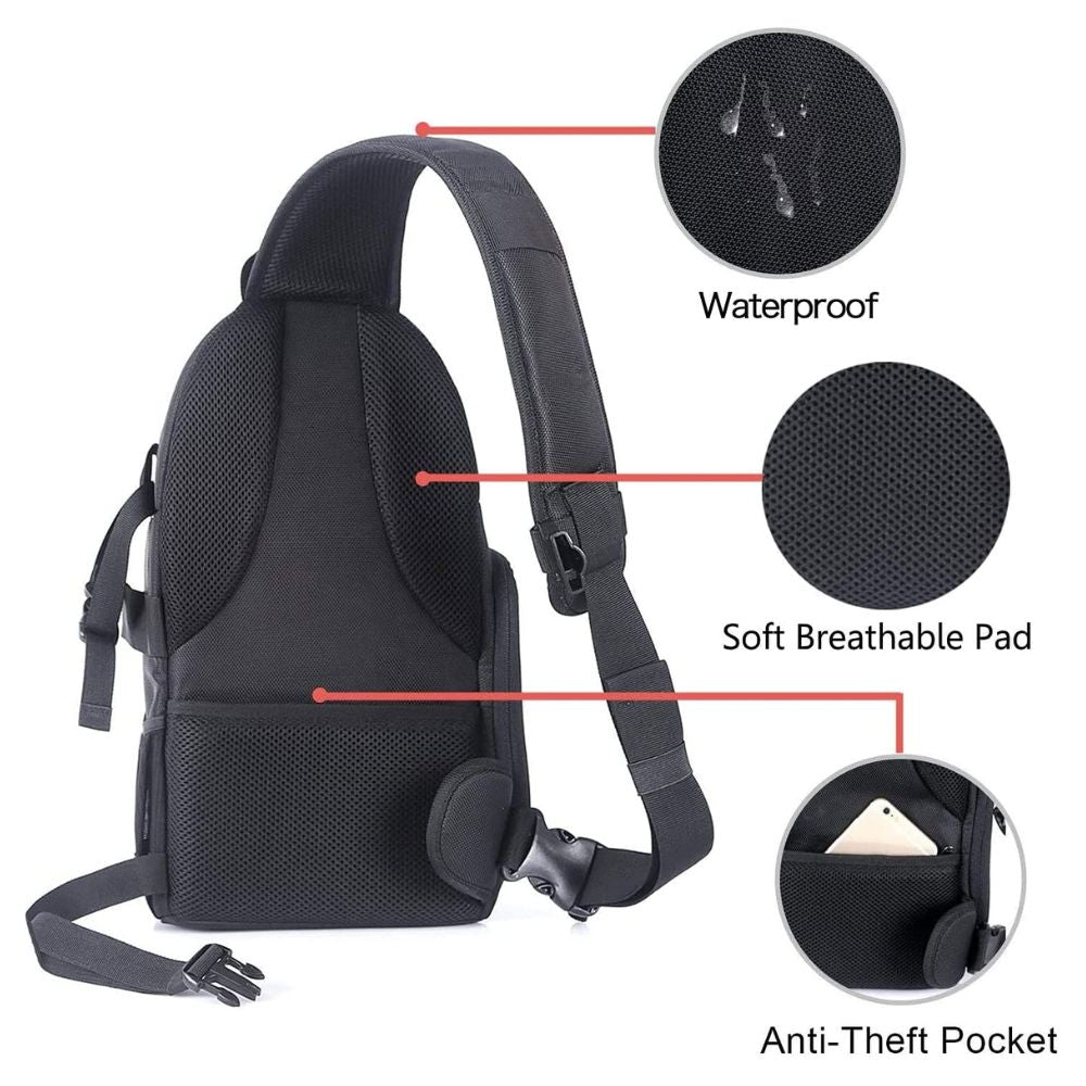 Minimalist Camera Sling Bag – Travel Ready- Black