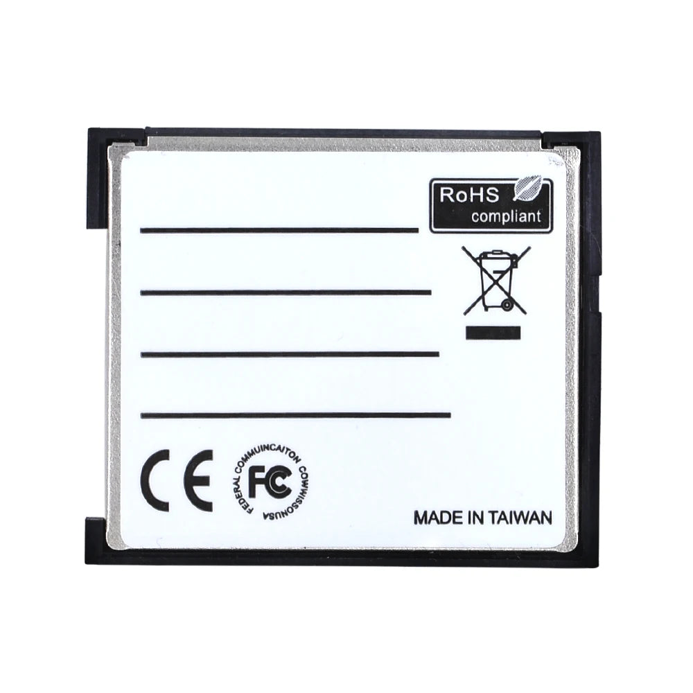 Red and black Tishric adapter the size of a CompactFlash card, marked SDXC Type I UDMA Extreme CF Adapter