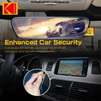 Yellow Kodak-branded microSDXC card in retail packaging with an SD adapter, beside 256GB, 128GB, 64GB and 32GB cards