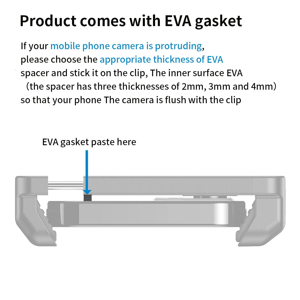Black Apexel spring-loaded phone clamp with a threaded lens ring in the centre and a tripod screw hole on the side