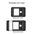 Black Apexel extendable phone clamp with a threaded lens ring in the centre and a tripod screw socket on the side