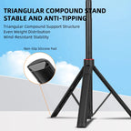 Black Flymile stick held with a pocket gimbal camera, set up as a tall tripod, and as a short grip with an action camera