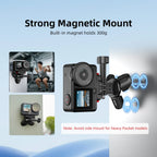 Small black Brdrc tripod base with three short folding feet around a round top plate and a screw mount