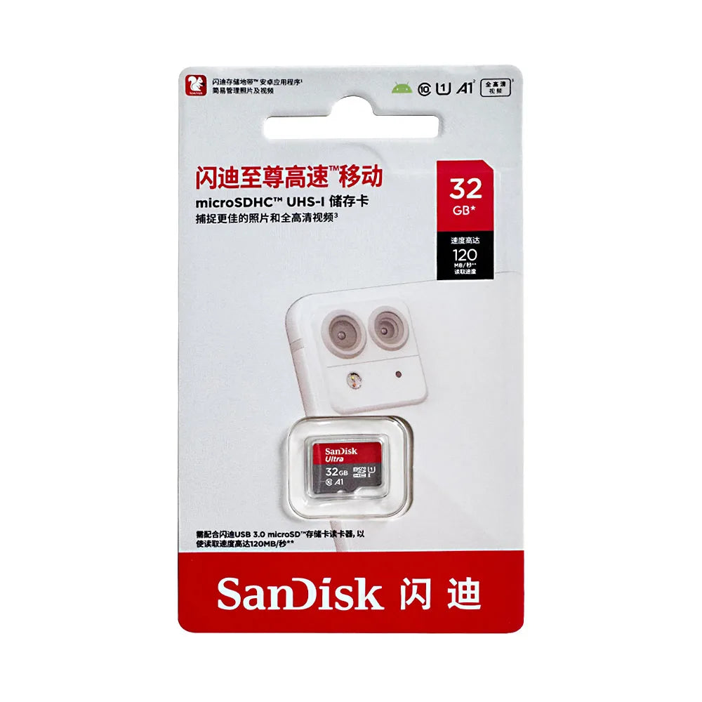 Two SanDisk Extreme microSD cards, 256GB and 128GB, standing upright on a wooden surface