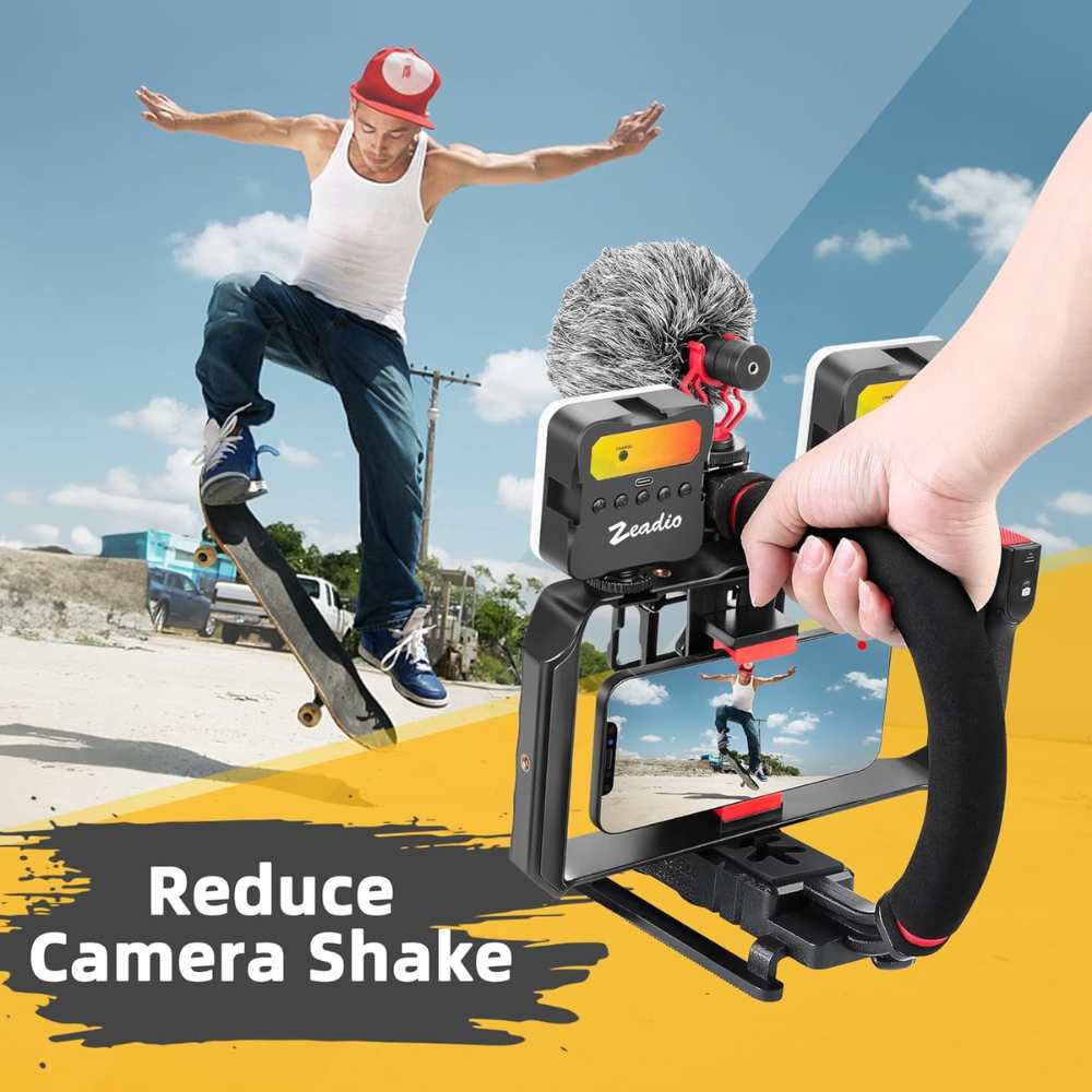 Smartphone Camera Stabilizer Kit, Portable Handle Grip Handheld Video Rig