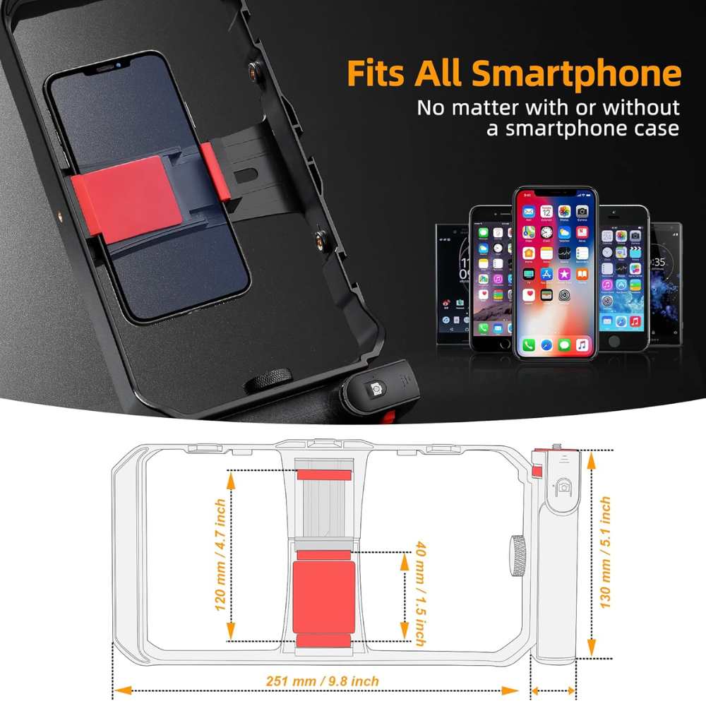 Smartphone Camera Stabilizer Kit, Portable Handle Grip Handheld Video Rig