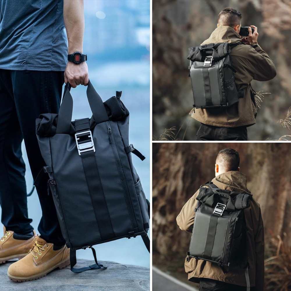 Waterproof Camera Backpack, Rolling Photo Bag for DSLR SLR Mirrorless Camera 