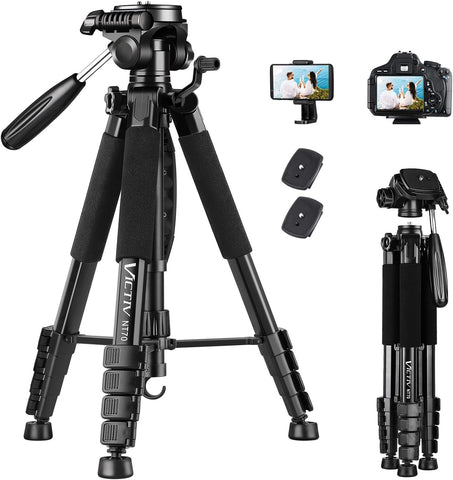Professional camera Tripod 74" , Aluminum Tripod Stand , Max Load 9.5Lb